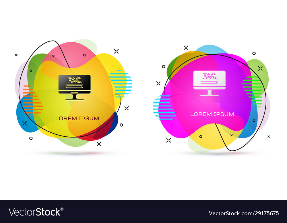 Color computer monitor with text faq information vector image Color computer monitor with text faq information