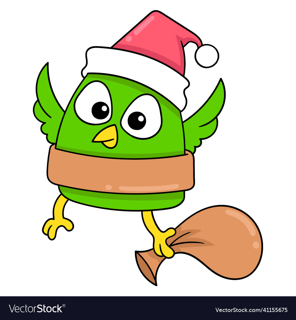 Süßer Vogel mit Geschenktasche Doodle