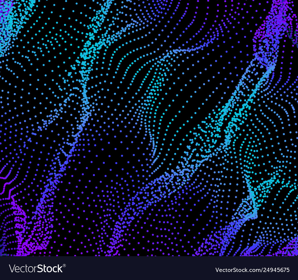 Dynamic particles wave from nodes 3d sea flow