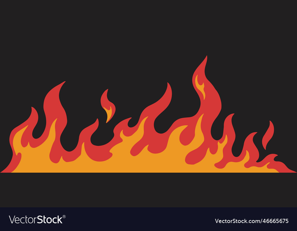 Flaming line colorful flat emblem Royalty Free Vector Image