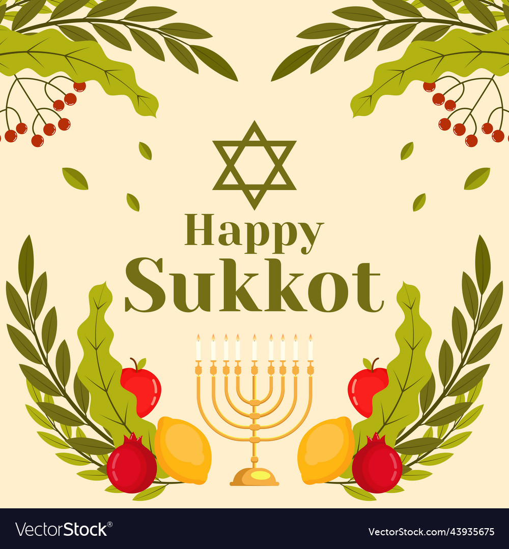 Flat happy sukkot design