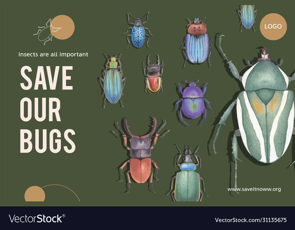 Insect and bird frame design with various bugs