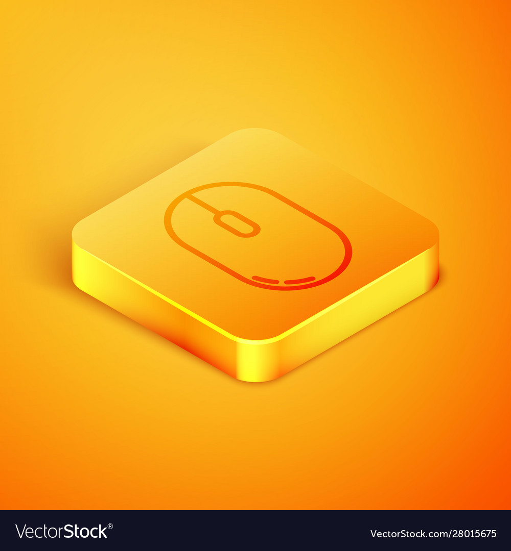 Isometric line computer mouse icon isolated