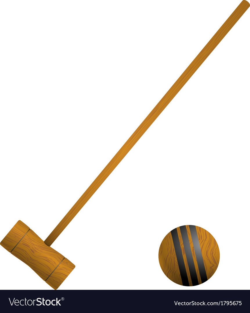 Mallet and ball croquet Royalty Free Vector Image