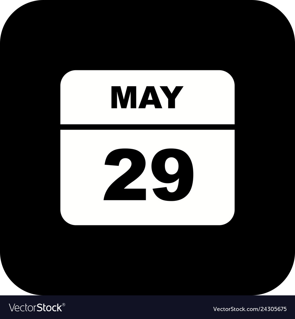 May 29th date on a single day calendar