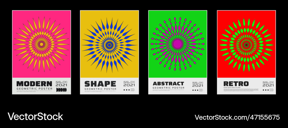 Minimal abstract posters set swiss design Vector Image