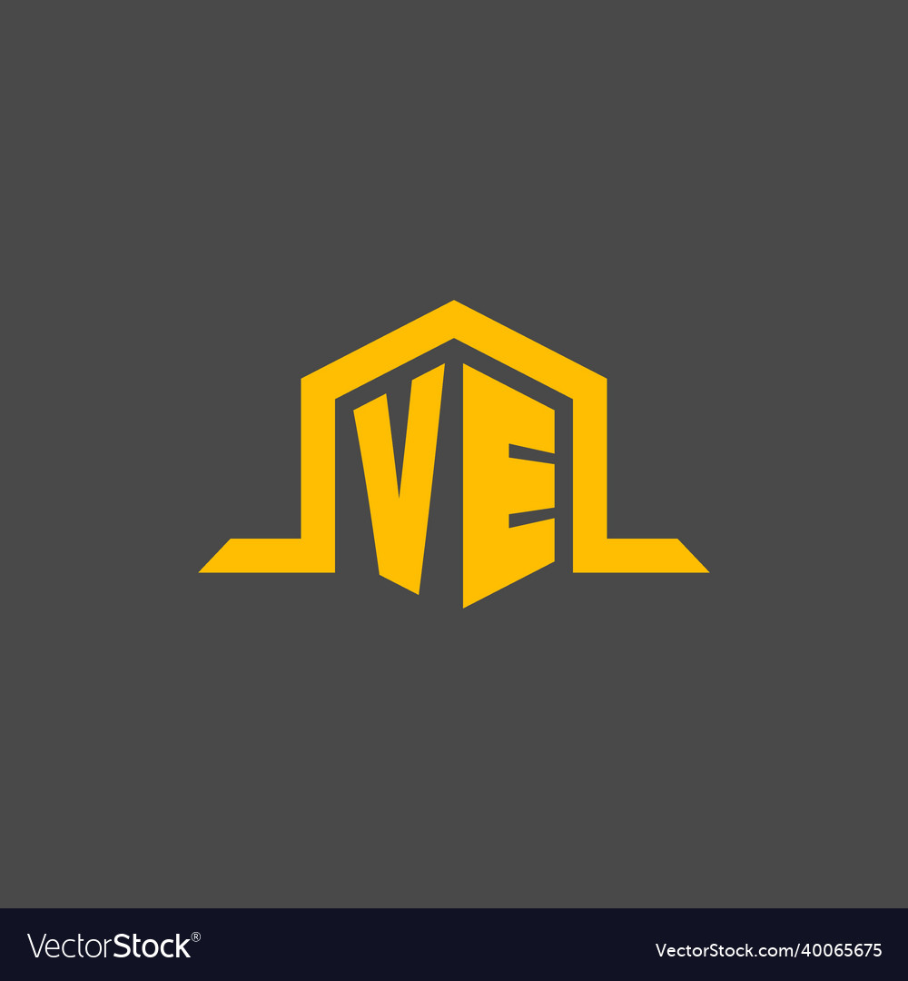 Monogram initial logo with hexagon style design