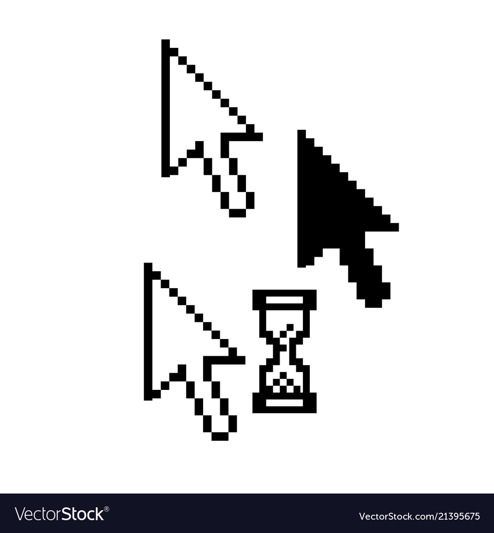 Mouse pointers - pixel arrow hourglass icons