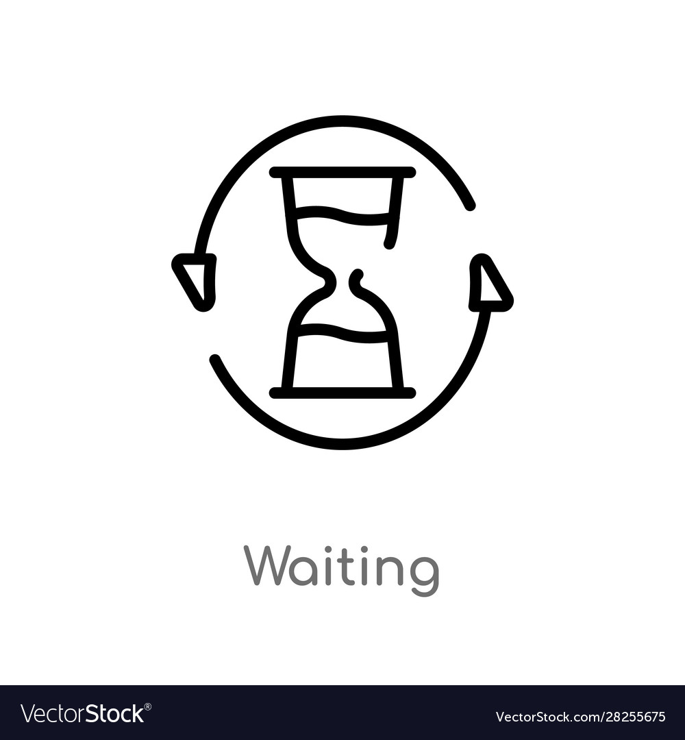 Outline waiting icon isolated black simple line Vector Image