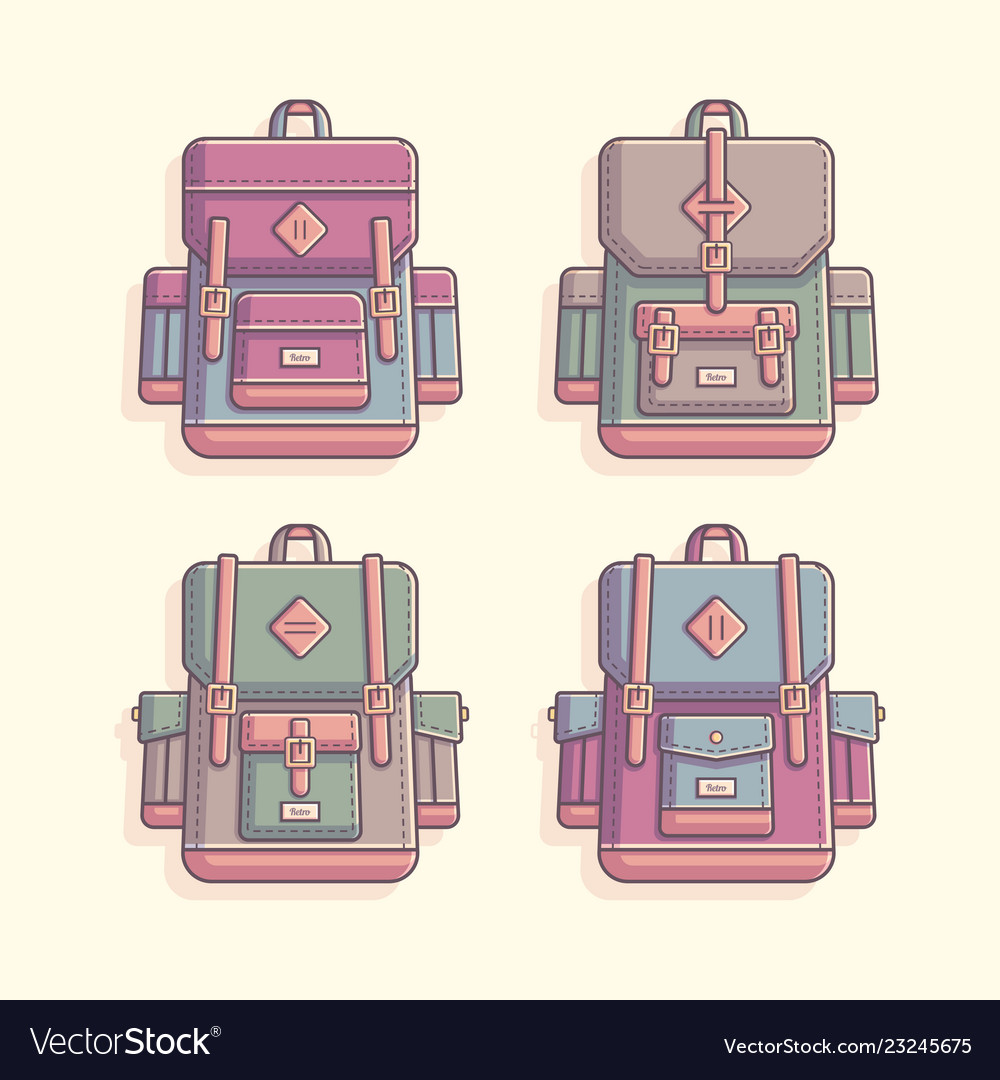 Rerto vintage backpack Royalty Free Vector Image