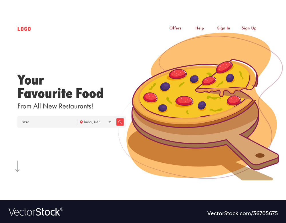 Responsive landing page design with presented vector image Responsive landing page design with presented