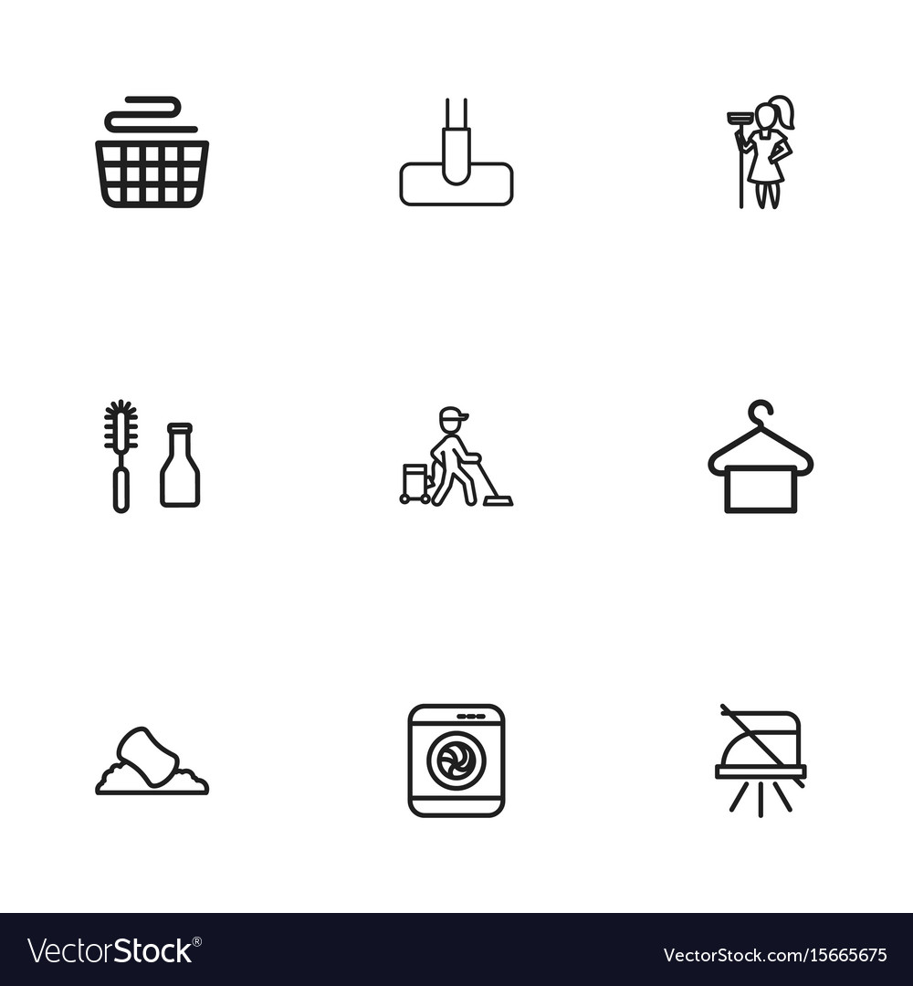 Set of 9 editable cleanup icons includes symbols