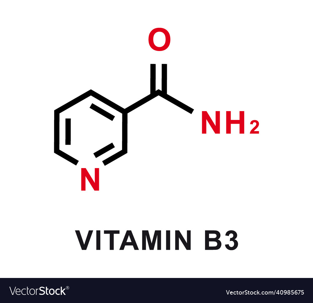 Vitamin b3 chemical formula b3 chemical Royalty Free Vector