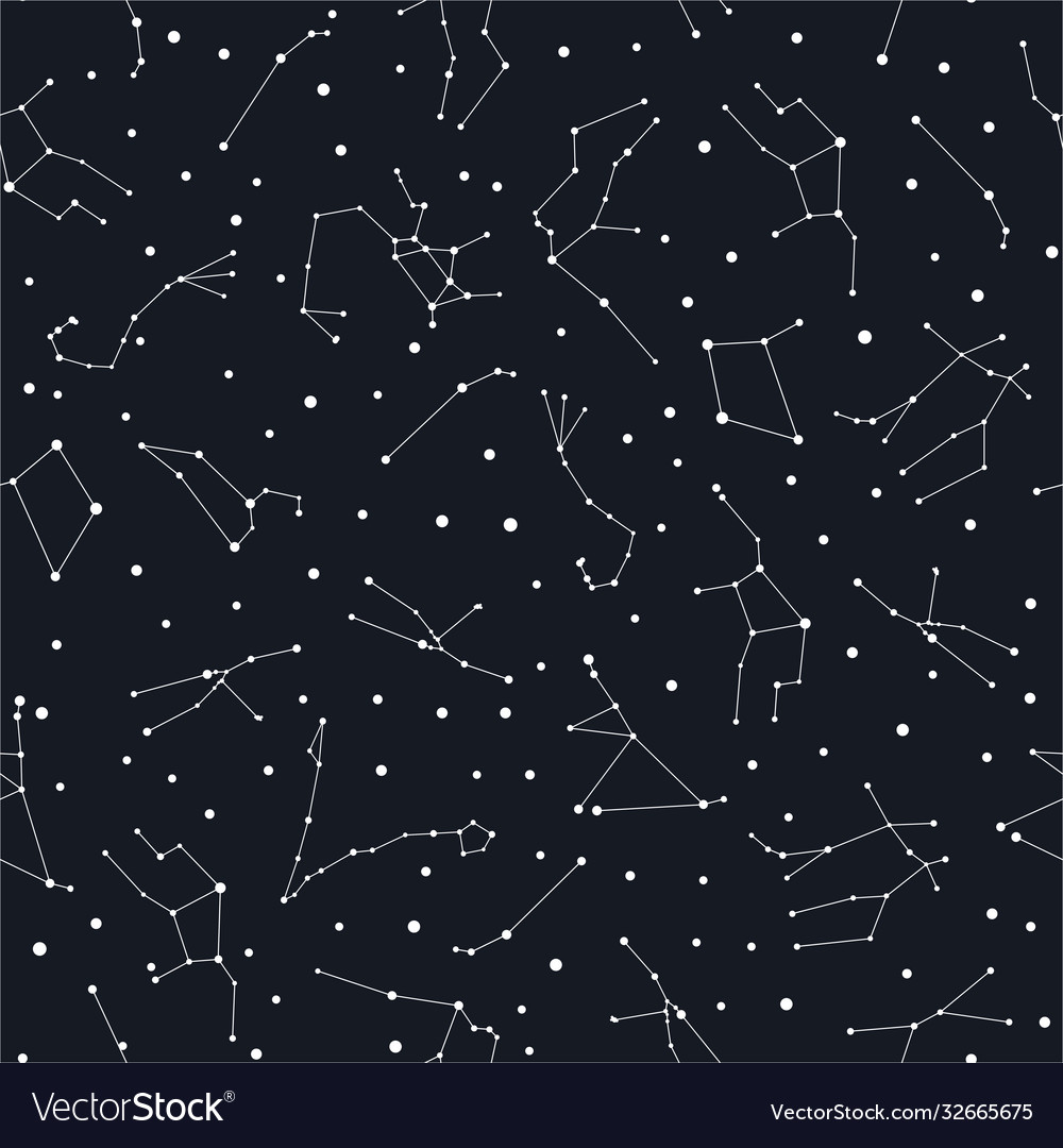 Zodiac constellations seamless pattern white Vector Image