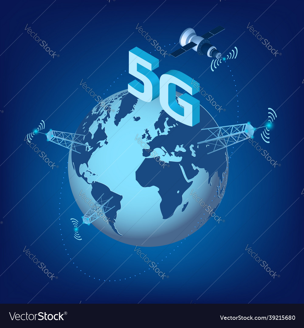5g lte technology of high speed data transmission Vector Image