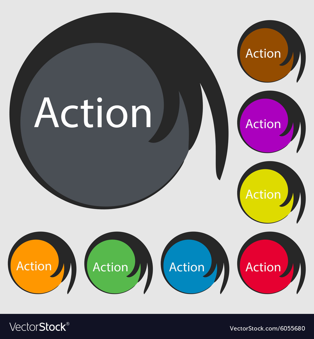 Action sign icon motivation button with arrow