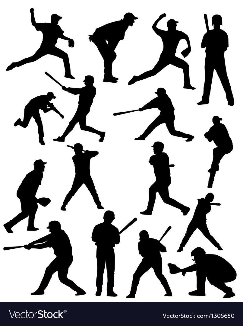 Baseball Player Silhouettes