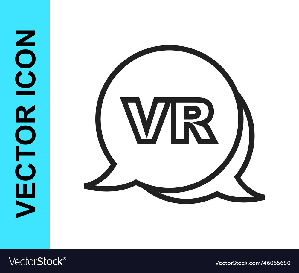 Black line virtual reality icon isolated on white