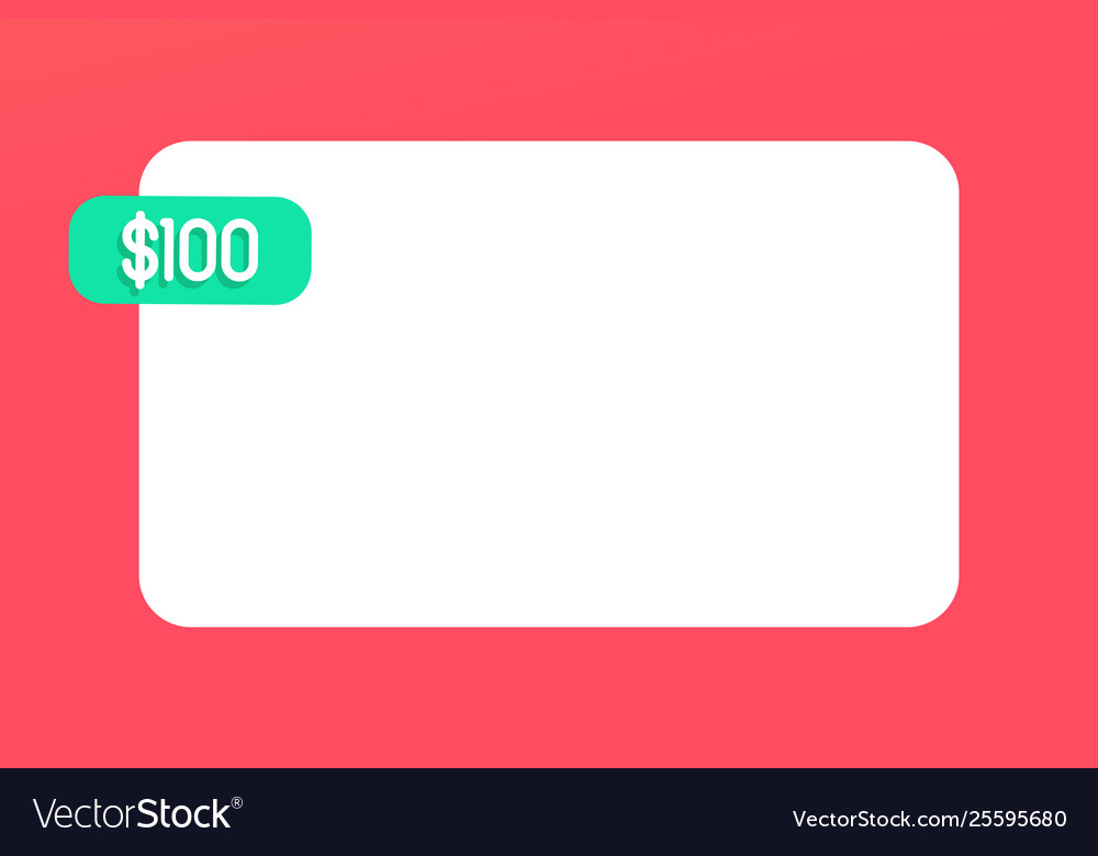 Blank rectangular text box with attached dolar100