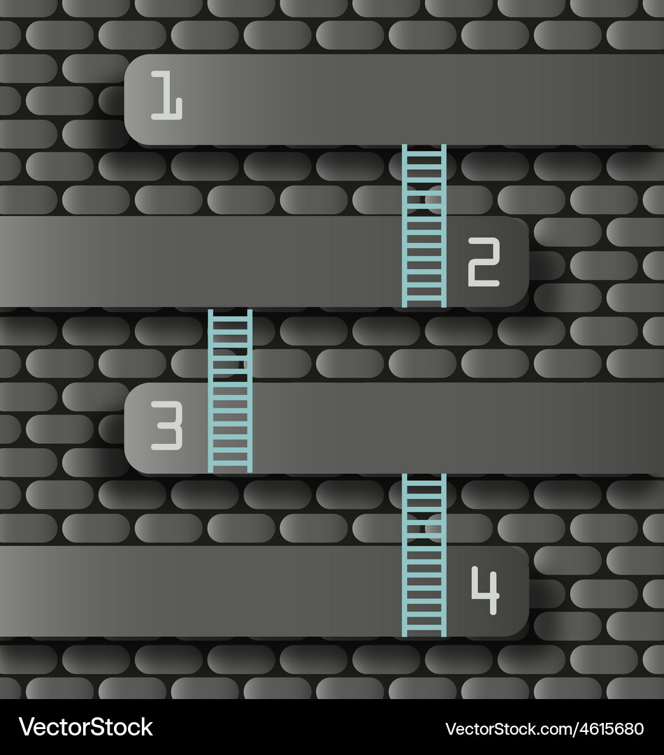 Brick wall background with ladders Royalty Free Vector Image