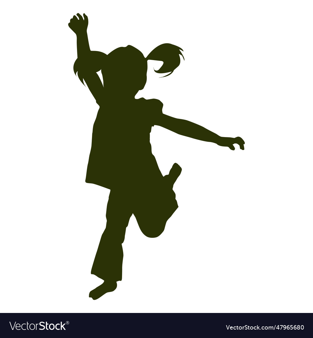 Cheering girl silhouette 1