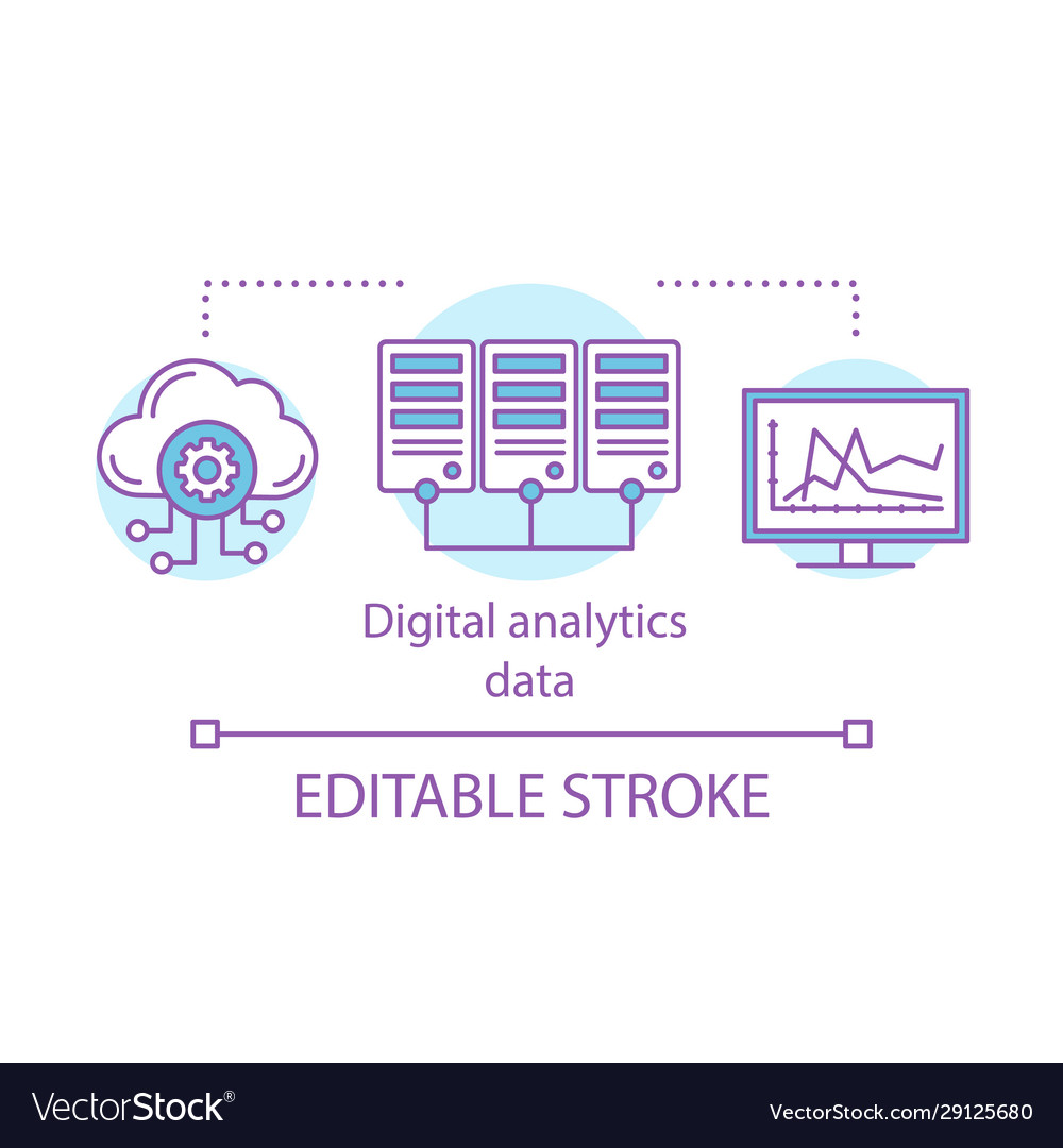 Digital analytics data concept icon analysis vector image Digital analytics data concept icon analysis