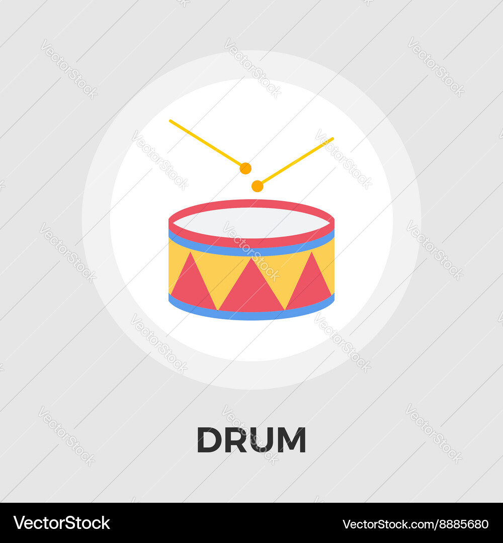 Drum flat icon Royalty Free Vector Image - VectorStock