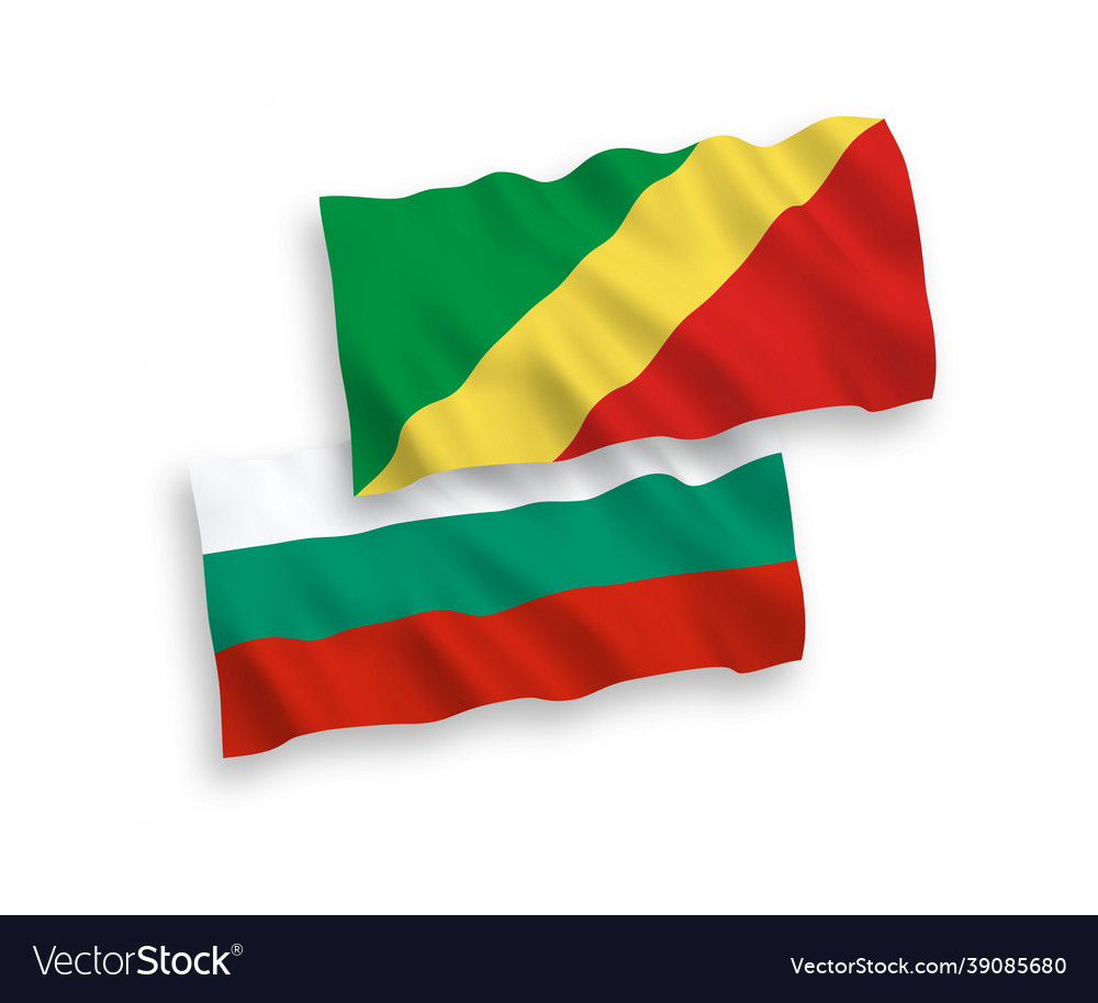 Flags of republic of the congo and bulgaria Vector Image