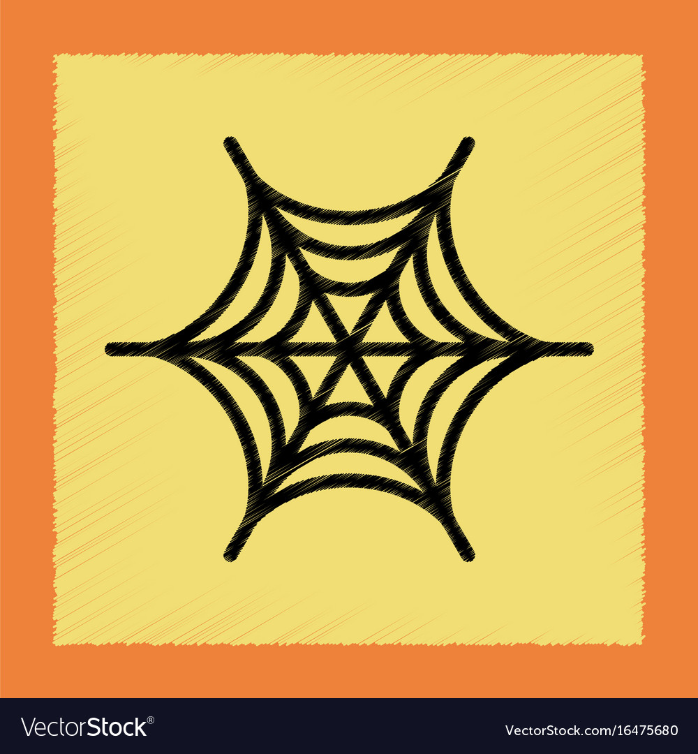 Flat shading style icon spider web