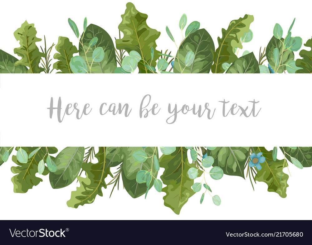 Foliage Template Banner Frame For Wedding Vector Image
