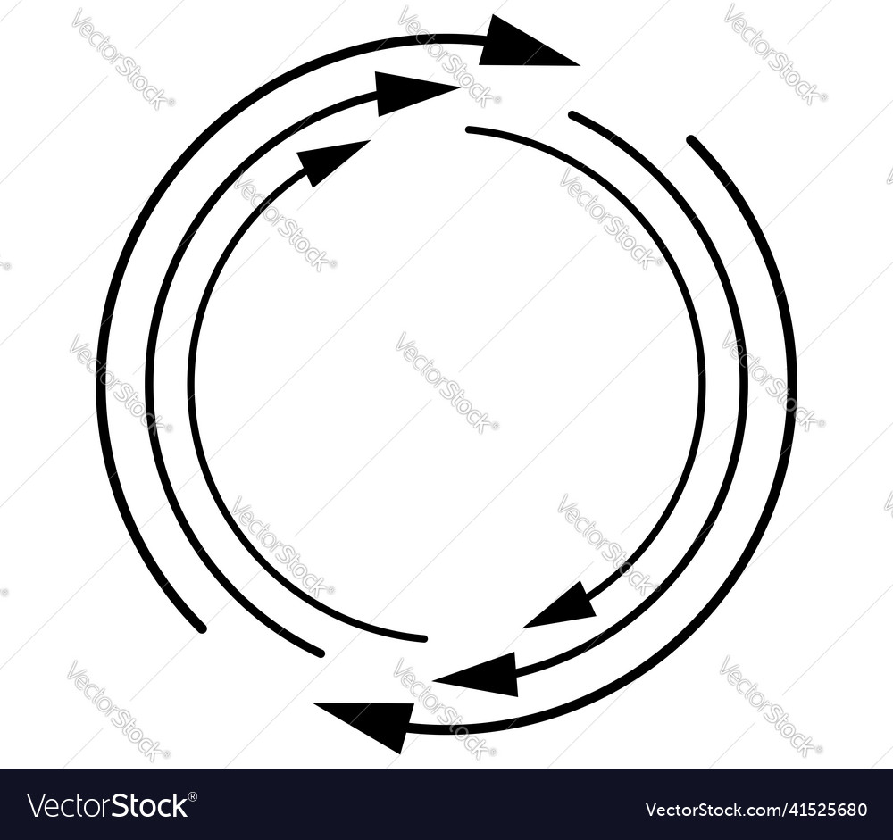 Random circular cycle arrow element spiral vector image Random circular cycle arrow element spiral