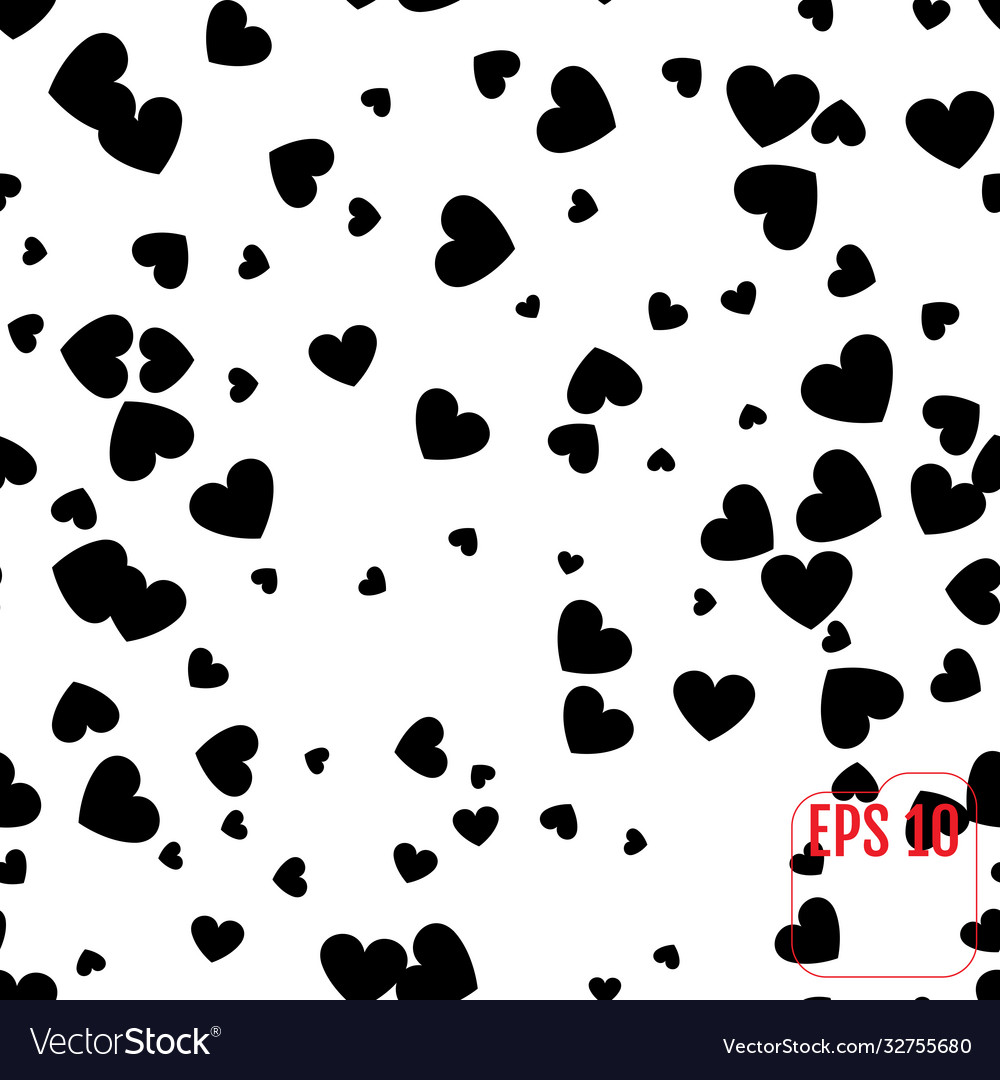 Seamless pattern with black hearts Royalty Free Vector Image