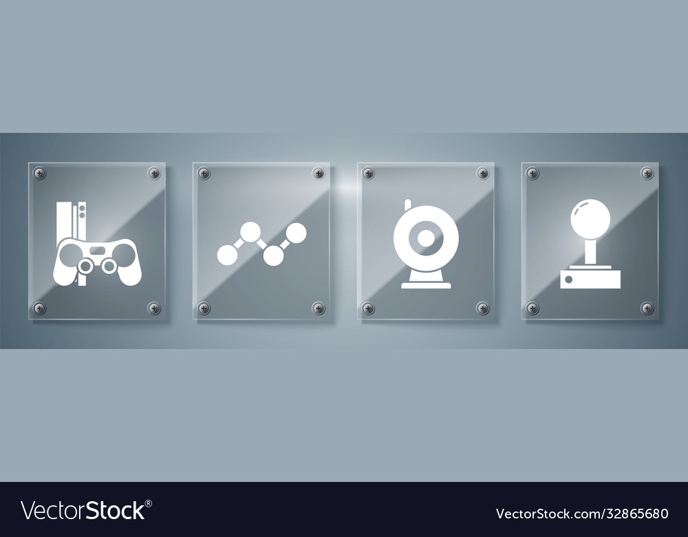 Set joystick for arcade machine web camera share vector image Set joystick for arcade machine web camera share