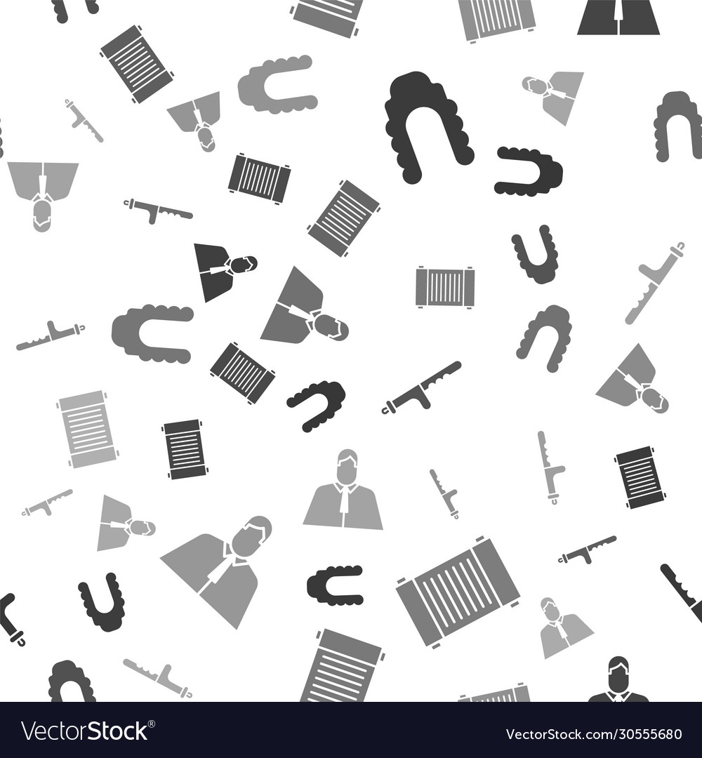 Set judge wig decree paper parchment scroll vector image Set judge wig decree paper parchment scroll