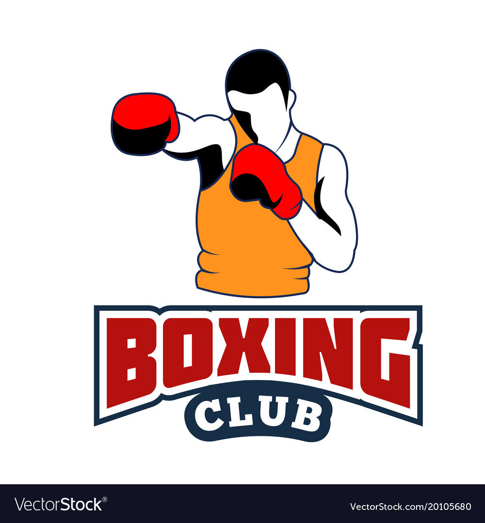 Sport boxing club human white background ve Vector Image