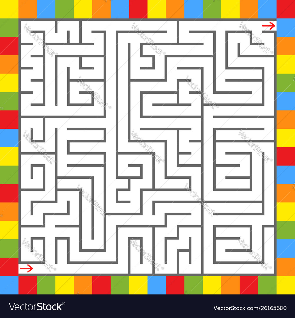 Square color labyrinth an interesting game Vector Image Square color labyrinth an interesting game