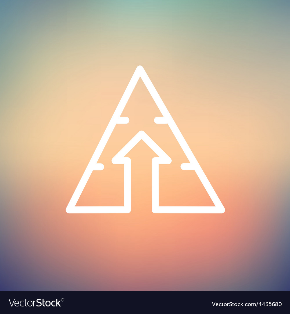 Triangle arrow up thin line icon