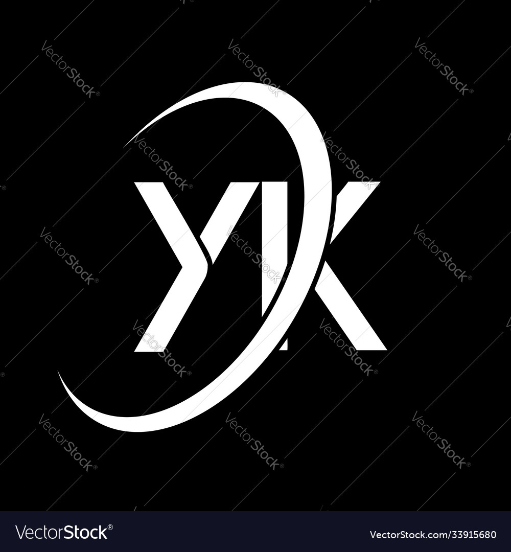 Yk Logo Y K Design White Letter Yky Royalty Free Vector