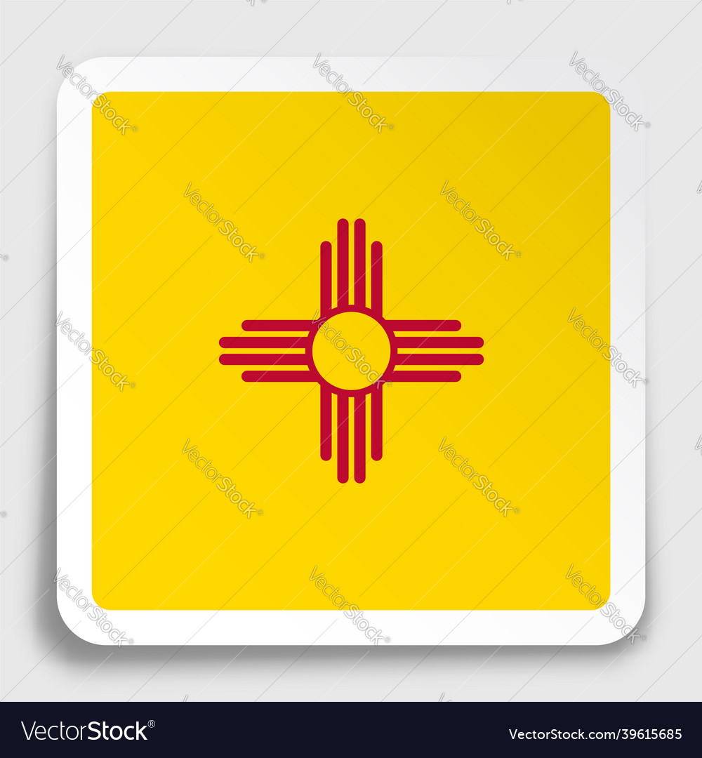 American state of new mexico flag icon on paper Vector Image