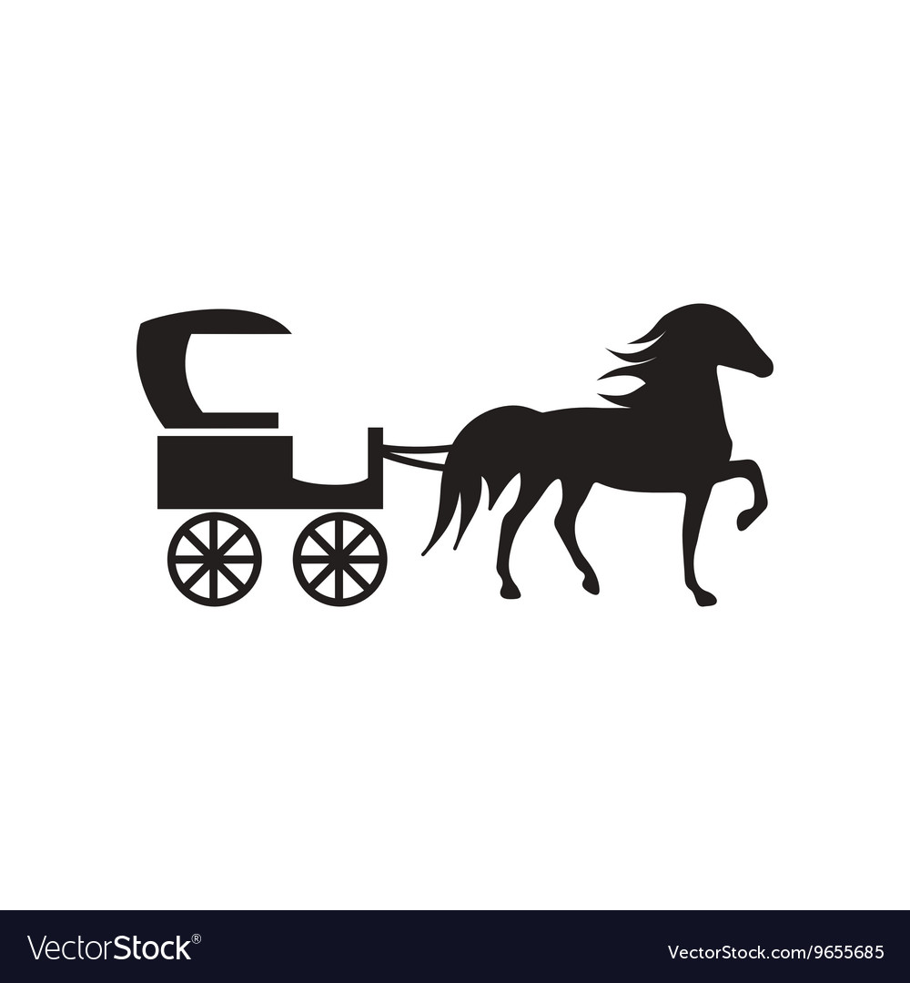 Black and White Carriage Icon