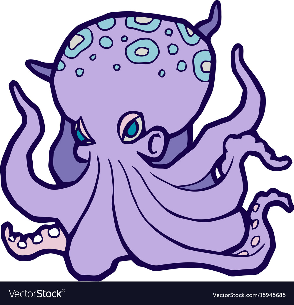 Bright colored octopus Royalty Free Vector Image