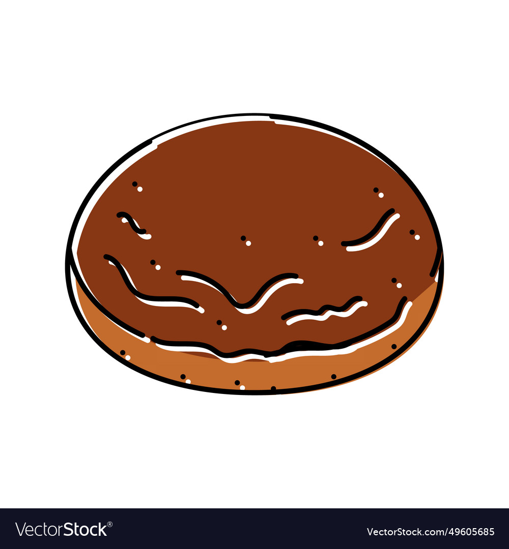 Brioche bun food meal color icon vector image Brioche bun food meal color icon