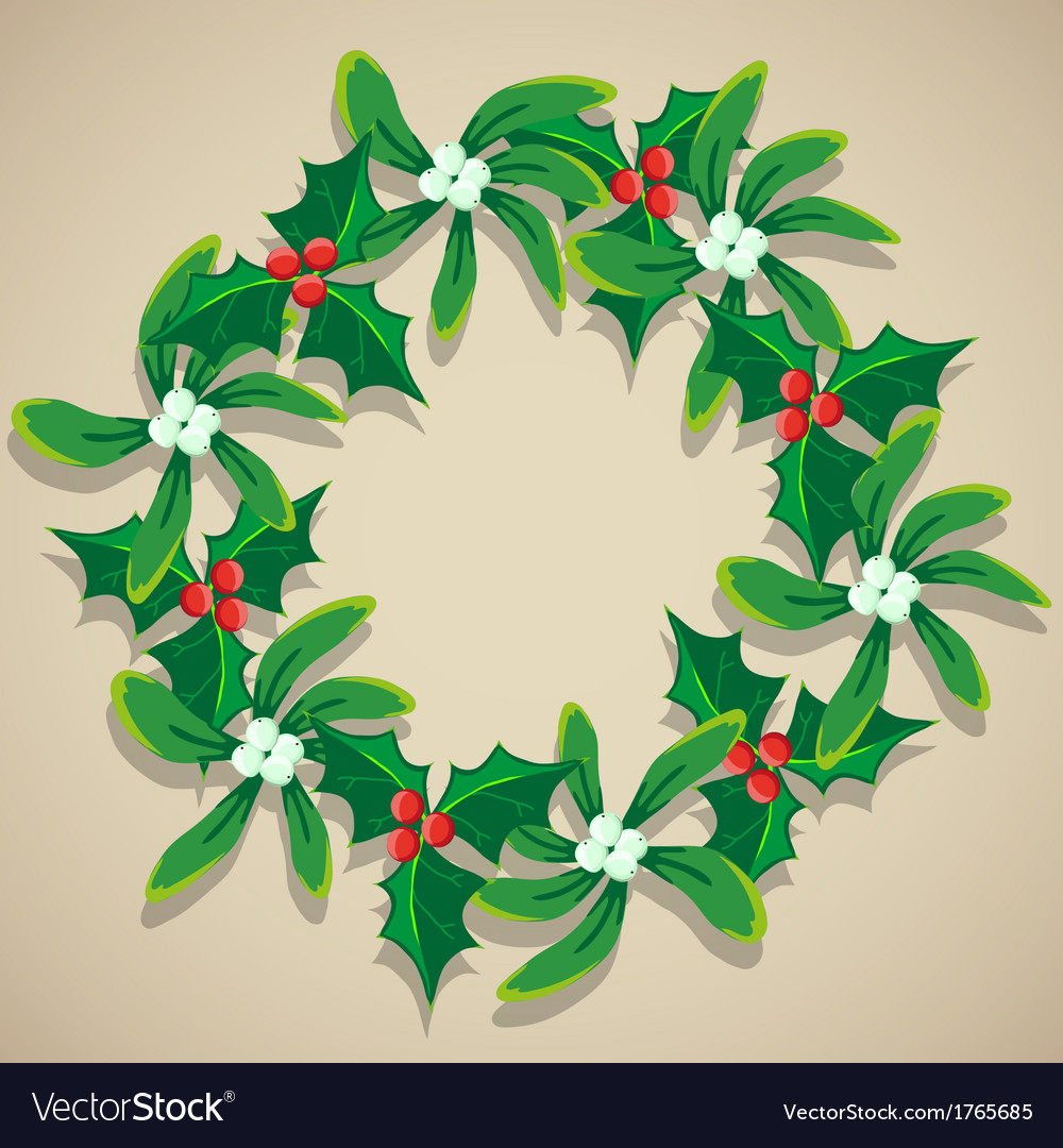 Christmas wreath of mistletoe