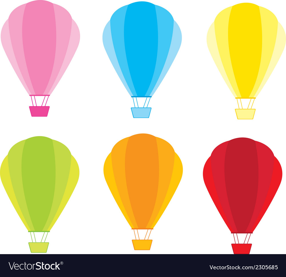 Bunte Heißluftballons isoliert über weiß