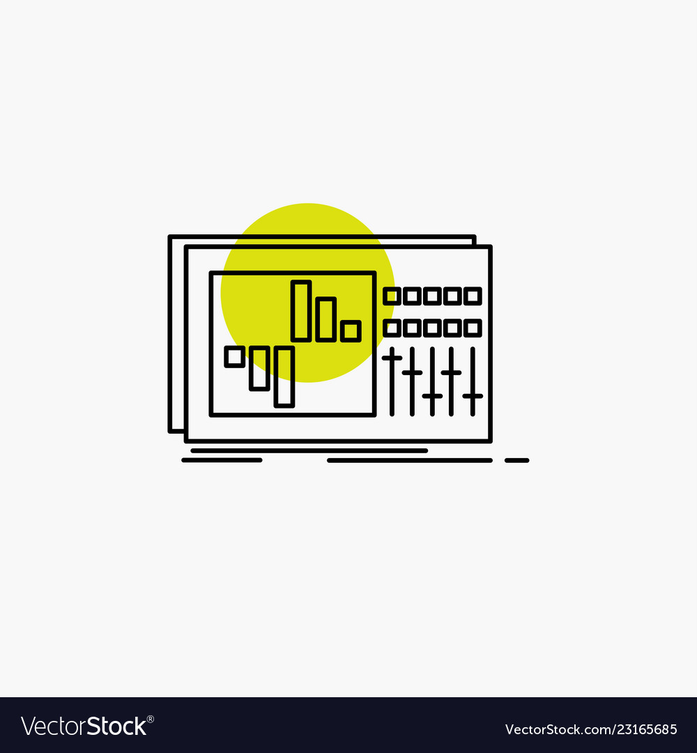 Control equalizer equalization sound studio line vector image Control equalizer equalization sound studio line