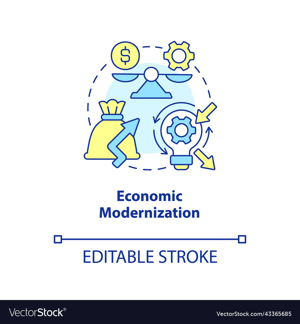 Economic modernization concept icon