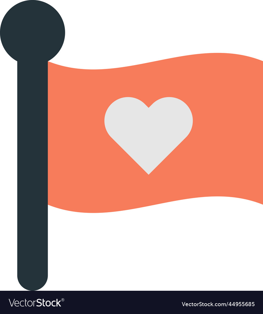 Flag and heart in minimal style Vector Image Flag and heart in minimal style