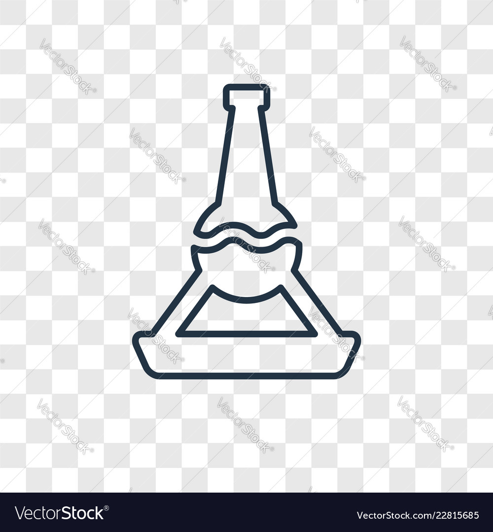 Flask concept linear icon isolated on transparent vector image Flask concept linear icon isolated on transparent