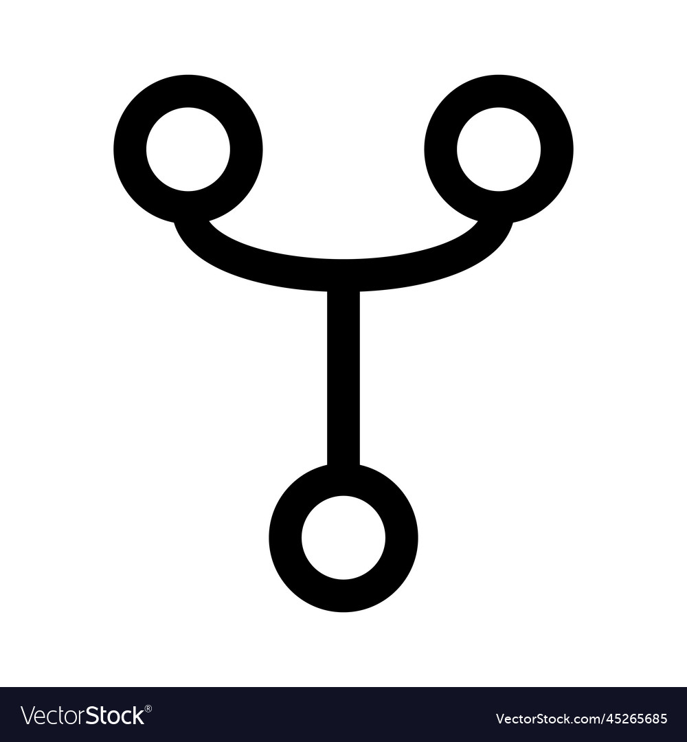 Git network icon line isolated on white vector image Git network icon line isolated on white