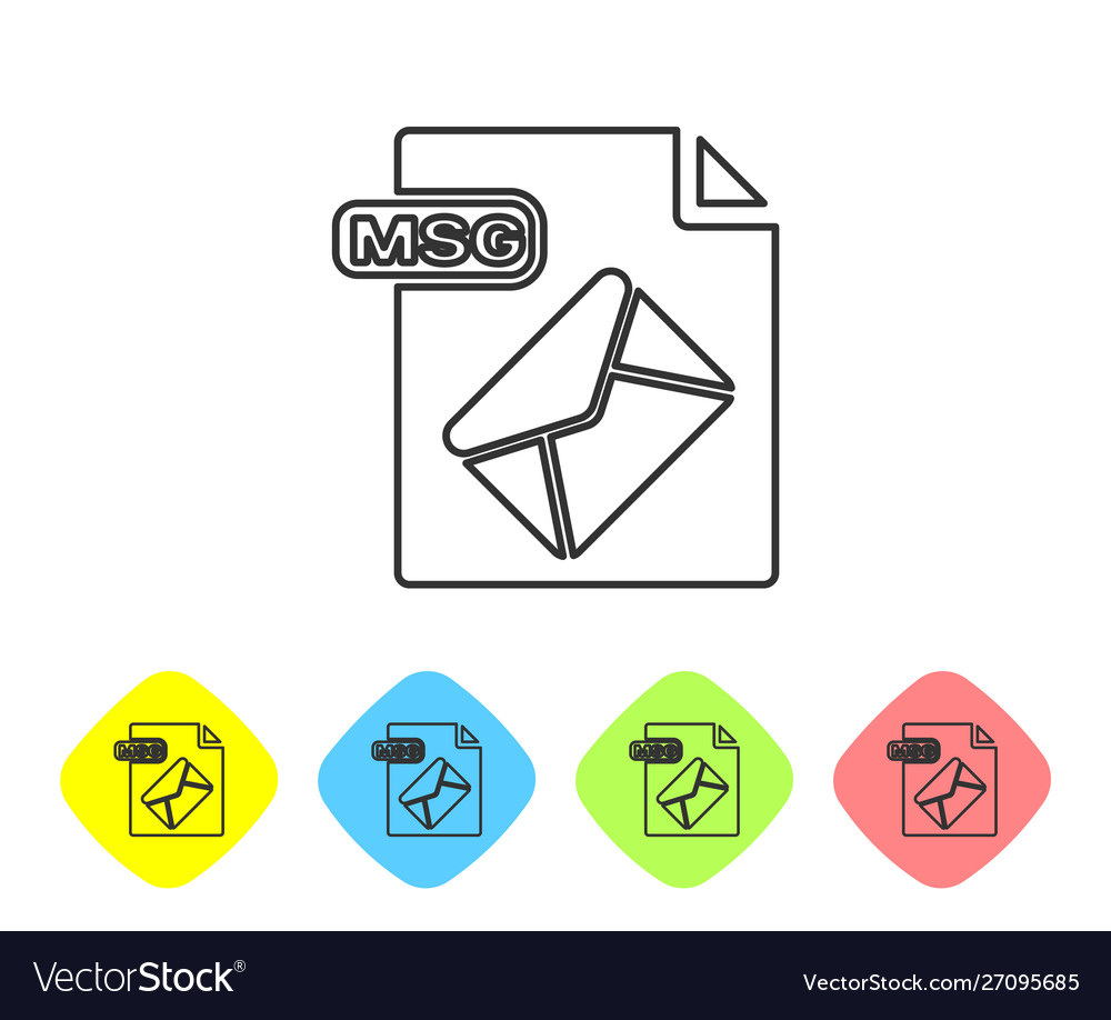 Grey line msg file document download button